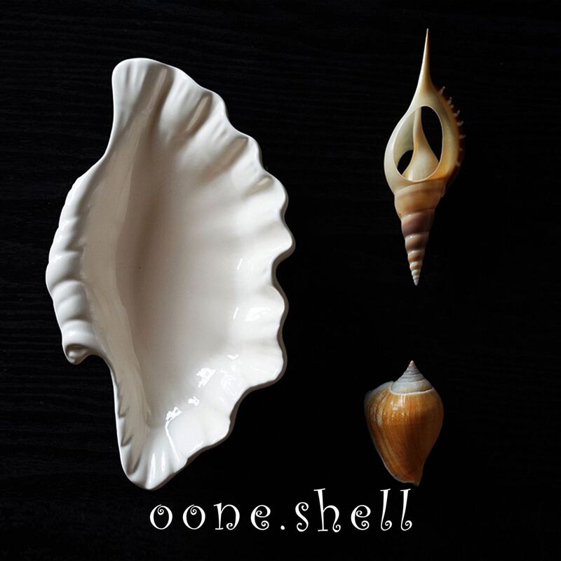 Ceramic Shell Scallop Plate Creative Fritillaria Ornaments Home Decorations Snacks Candy Storage Tray