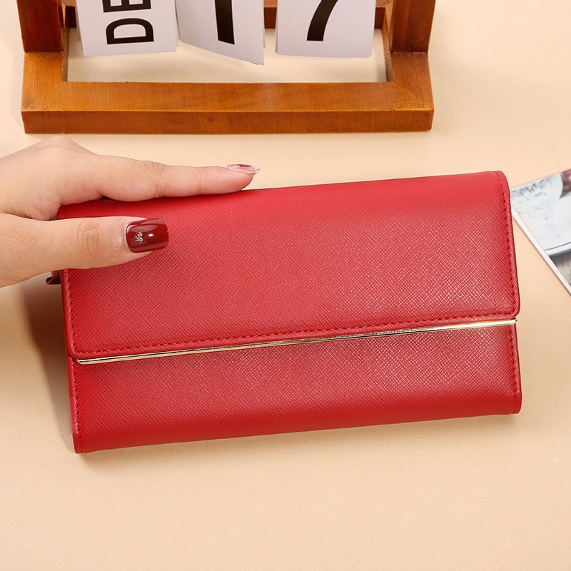 Amazon Best-Seller Large Capacity Tri-Fold Genuine Leather Wallet, Fashionable Luxury Long Wallet For Women With Multiple Card Slots - Thumbnail 4