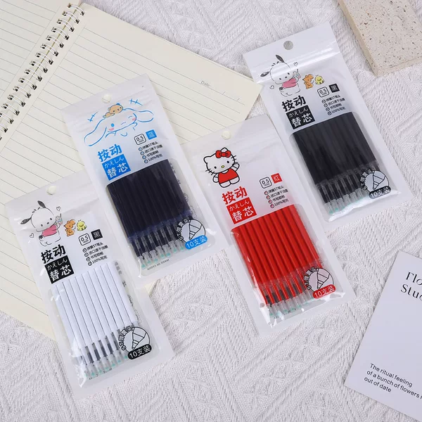 Bagged ST Press Refill 0.5 Quick-drying Gel Pen Replacement Core Student Black Red Blue Hulu Head Replacement Core 10 Pack