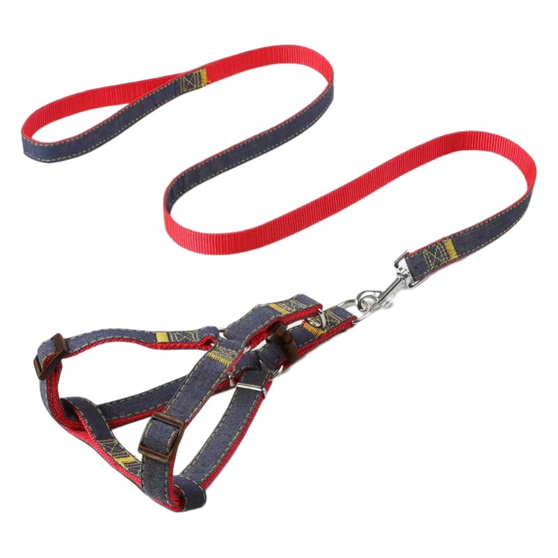 Correa de perro Denim parche correa de pecho pequeño mediano grande cadena de perro correa de perro traje de suministros para mascotas