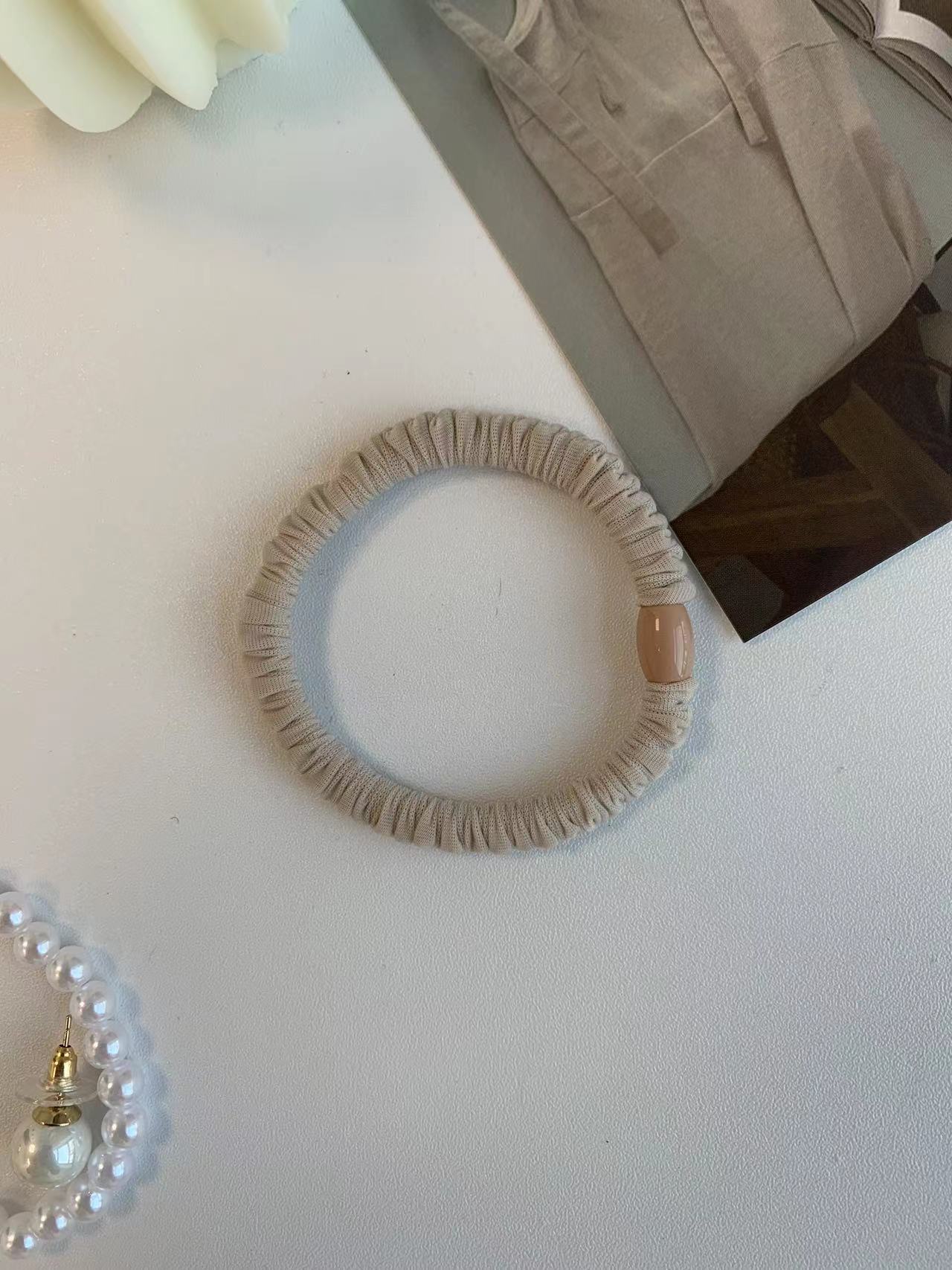 슈퍼 소프트 얇은 버클 고무 밴드 베이지