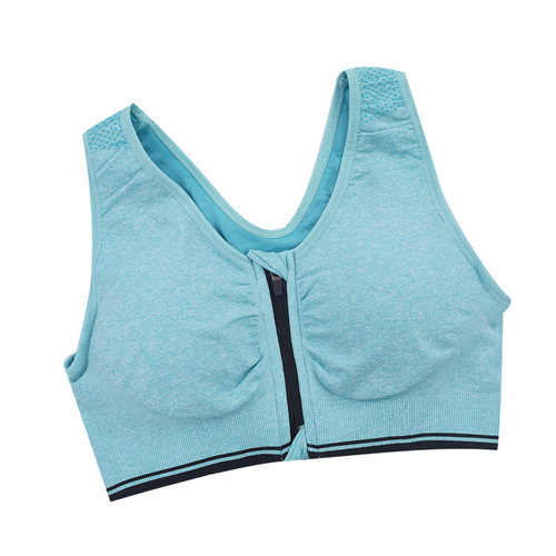 Zip Front Sports Bra Professional Shock Absorbing Breathable Wire-Free Running Backless Top Yoga Sports Bra for Women