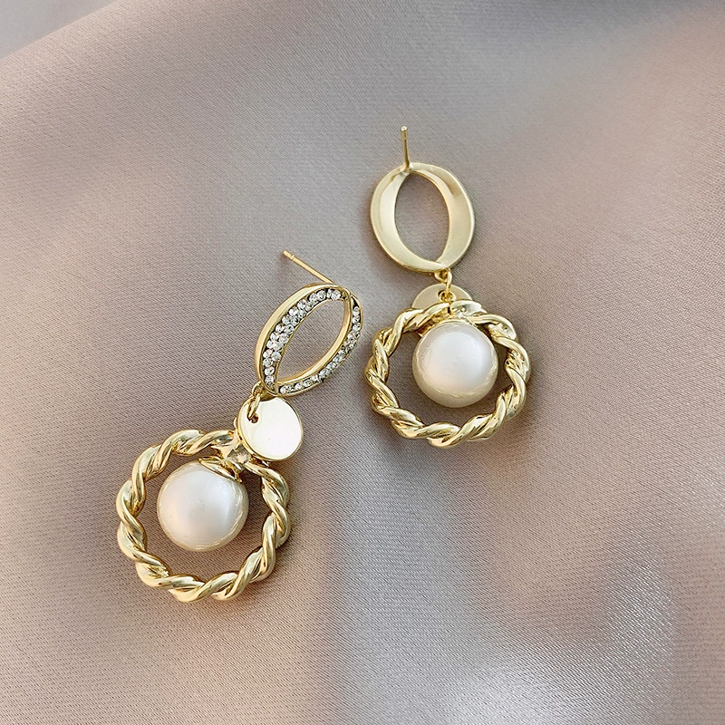 Серебряные игольчатые, металлические брендовые короткие ретро-серьги из жемчуга, серебро 925 пробы, европейский стиль