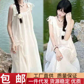 包邮纯欲子潮仙女长裙显瘦清货新款初恋女感连衣裙夏季吊带裙少女