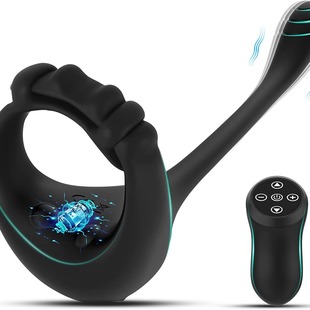 Amazon Explosive Precision Lock Ring Massage Supplies Men's Precision Lock Ring Rear Chamber Vibrator Wireless Remote Control Rear Chamber Anal Plug