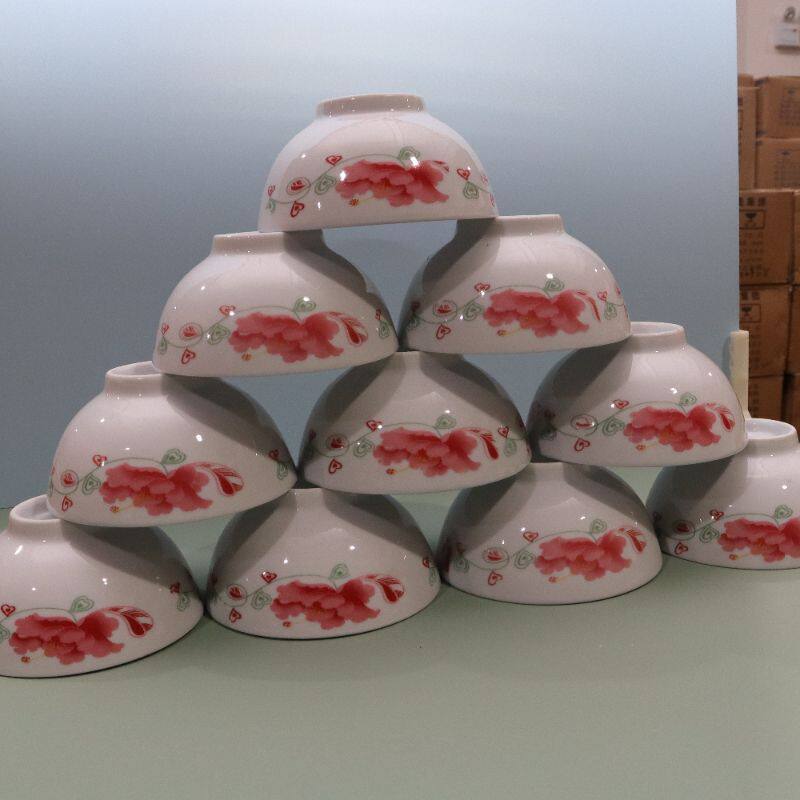 Nostalgic ceramic bowls and plates, thickened underglaze colored bowls, microwave-safe conical bowls, traditional household rural rice bowls and dish plates Nostalgic ceramic bowls and plates, thickened underglaze colored bowls, microwave-safe conical bowls, traditional household rural rice bowls and dish plates