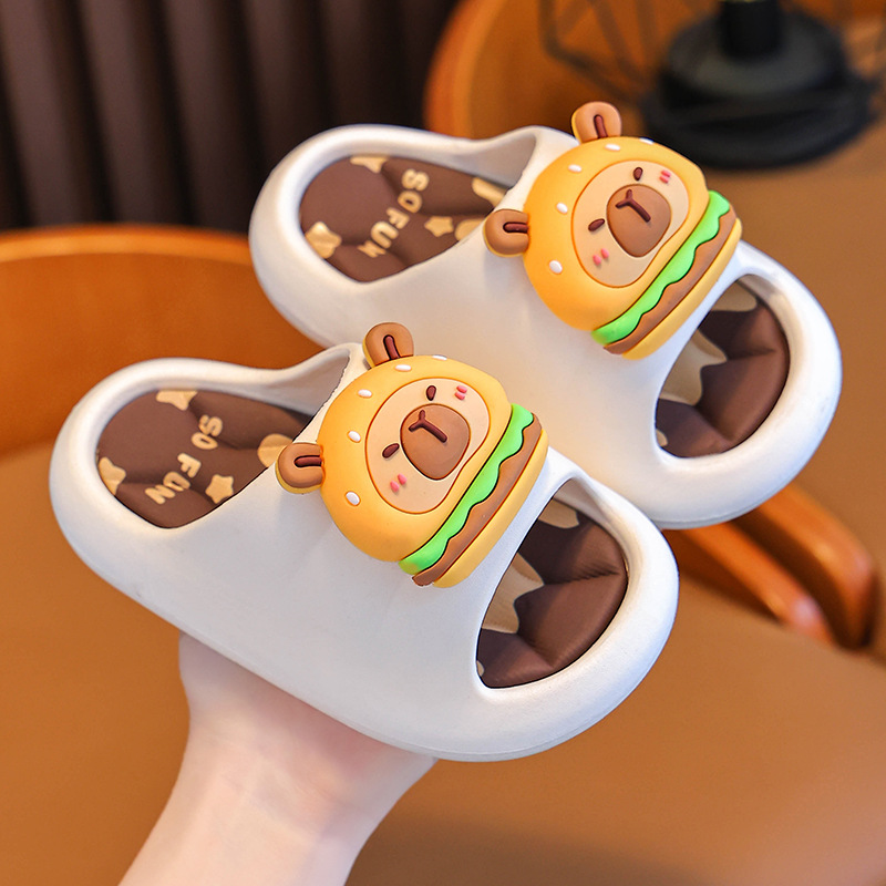 Capibara verano niños zapatillas de baño para niños niñas y niños lindos baños interiores para padres e hijos zapatillas de bebé