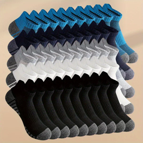 Cross-Border Socks, Thickened Towel-Soled Running Socks, Outdoor Mountaineering Sweat-Absorbing Sports Socks, Autumn and Winter Polyester-Cotton Ankle Socks