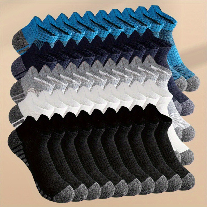 Cross-Border Socks, Thickened Towel-Soled Running Socks, Outdoor Mountaineering Sweat-Absorbing Sports Socks, Autumn and Winter Polyester-Cotton Ankle Socks