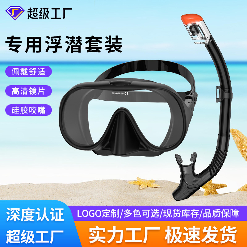 Cross-Border Special Diving Goggles, Snorkeling, Two-Baby Nose Protection Swimming Goggles, Diving Full Dry Snorkel, Outdoor Diving Professional Set