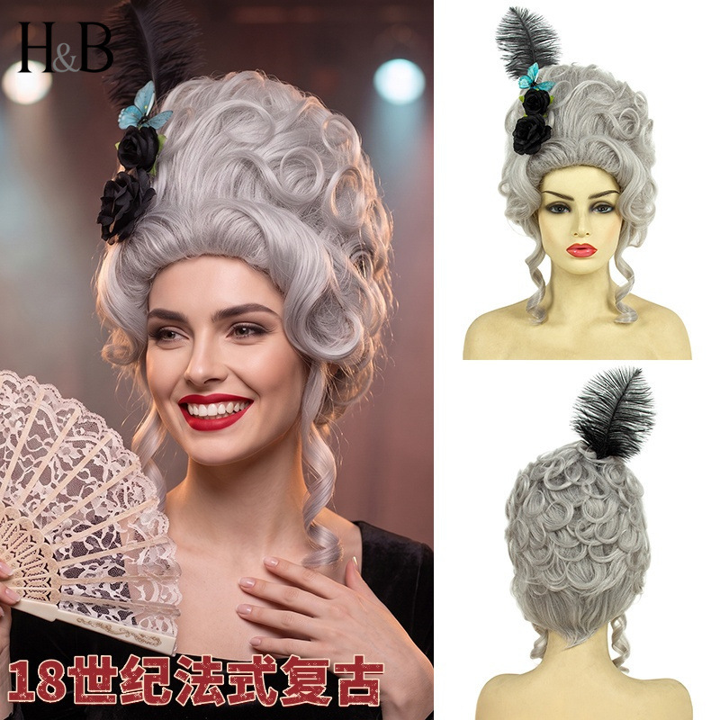 Export Rococo 18th Century European Court Vintage Wig for Women Baroque Victorian Full Headpiece Export Rococo 18th Century European Court Vintage Wig for Women Baroque Victorian Full Headpiece