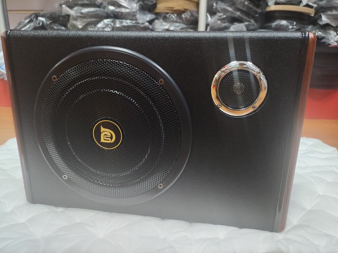 Cross-Border 8inch Car Audio Modification Ultra-Thin Subwoofer High-Power 12V with Treble Active Wooden Speaker