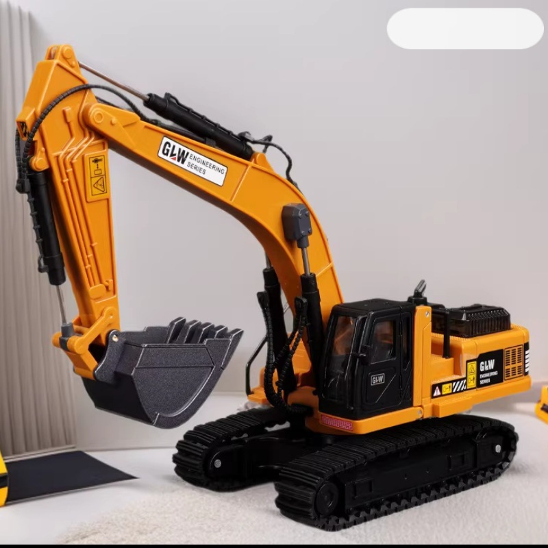 Steel Power Large 1:40 Alloy Excavator Toy with Sound and Light for Boys, Model Car Simulation Crawler Engineering Vehicle Model