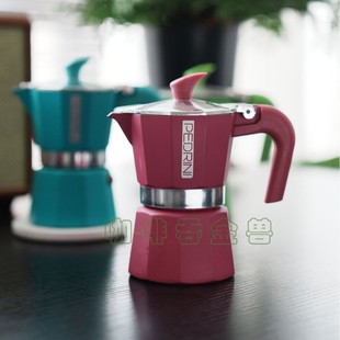 Italian Pedrini2 to 3-Person Red Moka Pot Suitable for Ceramic Stove and Electric Stove Heating 60-90ml Capacity