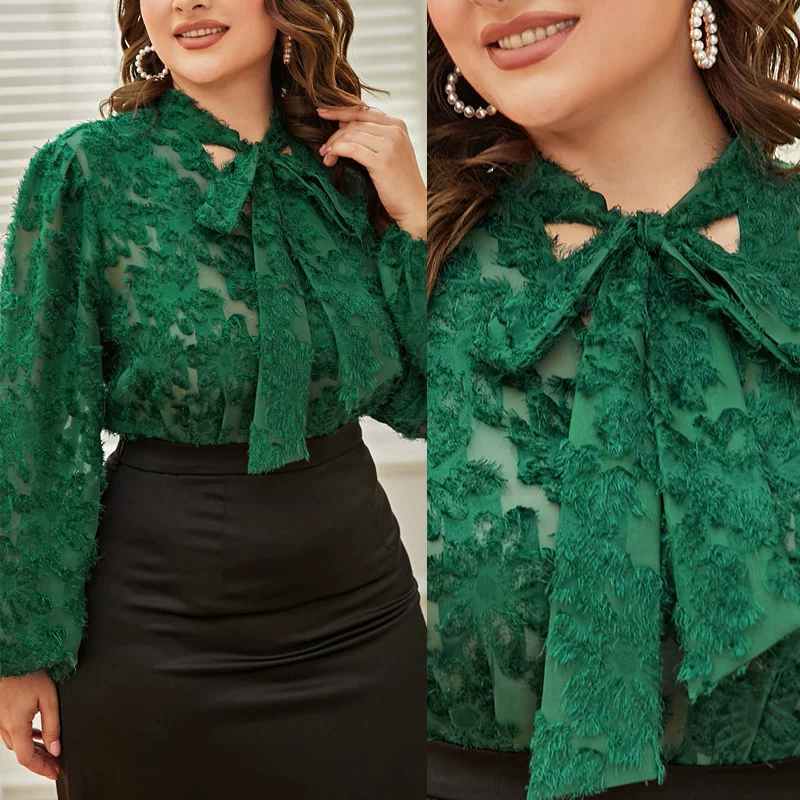 Spring velvet lace shirt, (Physicals), plus size, Chinese style
