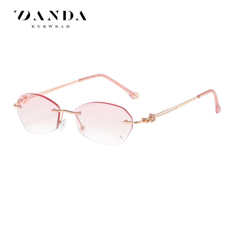 Tiktok mismo gafas de presbicia DY8101 Diamante de corte de Diamantes anti-azul de la luz gafas de presbicia elegante de moda sin marco gafas