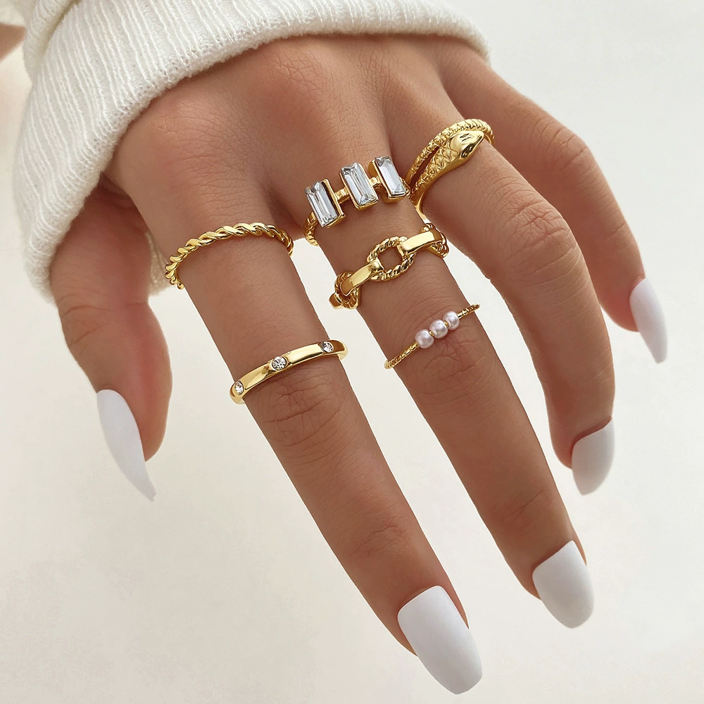 (Cross-border trading), multi-joint ring, set pearl solar-powered, 23 pieces