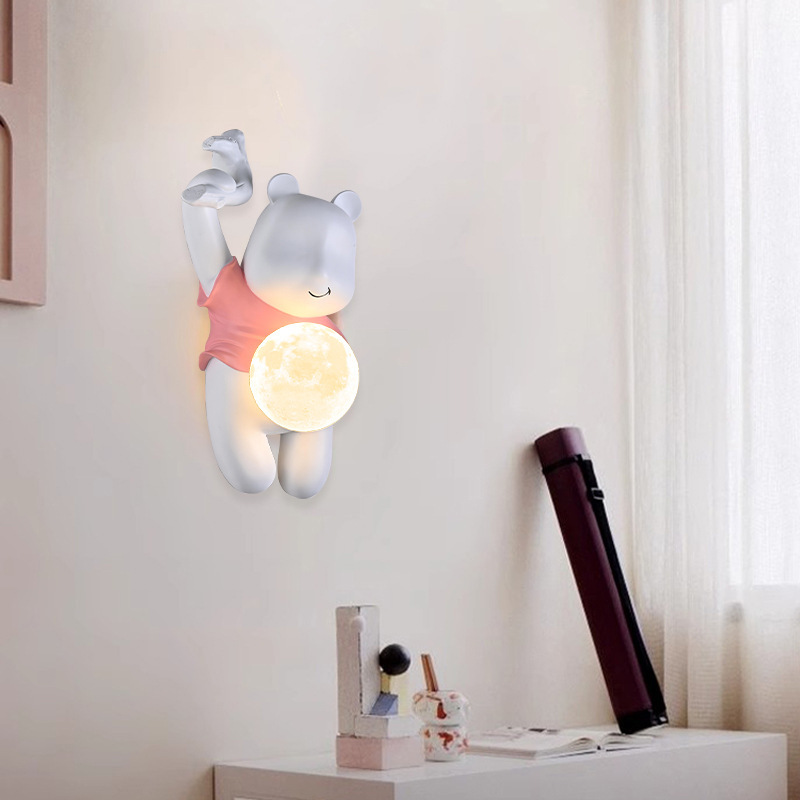 Sala de estar lámpara de pared pared de fondo pared de fondo creativa lámpara de pared para niñas dormitorio de niños moderna niñas cabezal de cama estudio pequeño