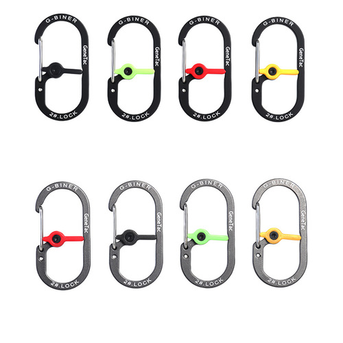 Yiru Buckle 2# G-Biner Outdoor Camping Accessory with Lock, Safety DIY Carabiner, Aluminum Alloy Climbing Clip