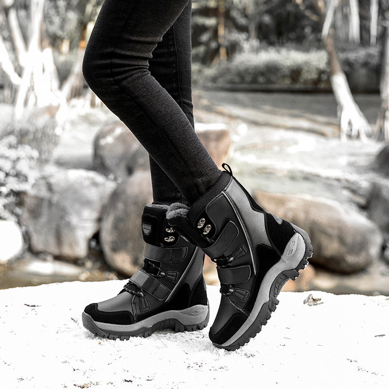 2024 otoño y invierno botas de algodón gruesas botas de nieve cálidas botas de mujer de tubo medio Amazon mujeres europeas transfronterizas