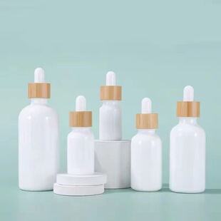 White Porcelain Light-Proof Essential Oil Bottle with Rubber Tip Dropper Perfume Sample Bottle 5 -100Ml Glass Cosmetic Essence Bottle