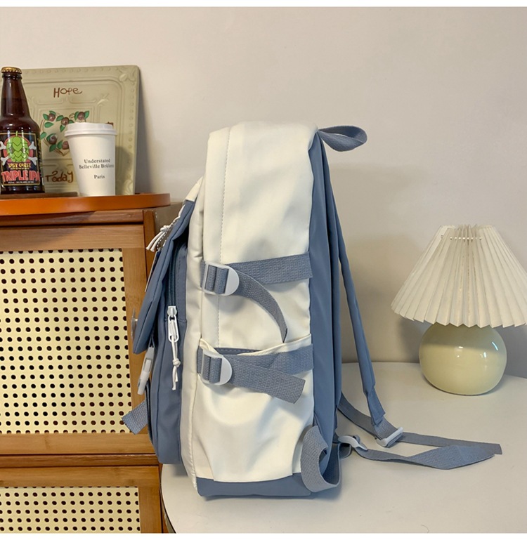 Simple, large-capacity, high-appearance-level college student schoolbag, female high school student computer backpack, niche Haraju-style male backpack undefined