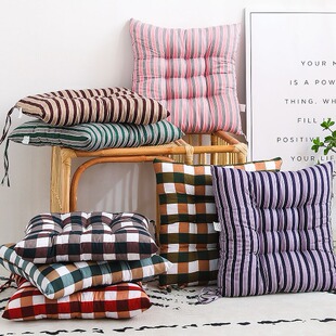 Plaid striped printed cushion thickened chair cushion office long-sitting seat cushion dining chair cushion student butt cushion wholesale