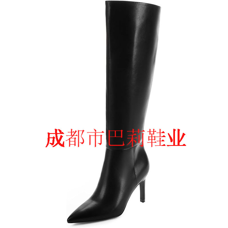 Women's knee-high boots with pointed toes, stiletto heels, side zipper, suitable for dresses, plus size boots Women's knee-high boots with pointed toes, stiletto heels, side zipper, suitable for dresses, plus size boots
