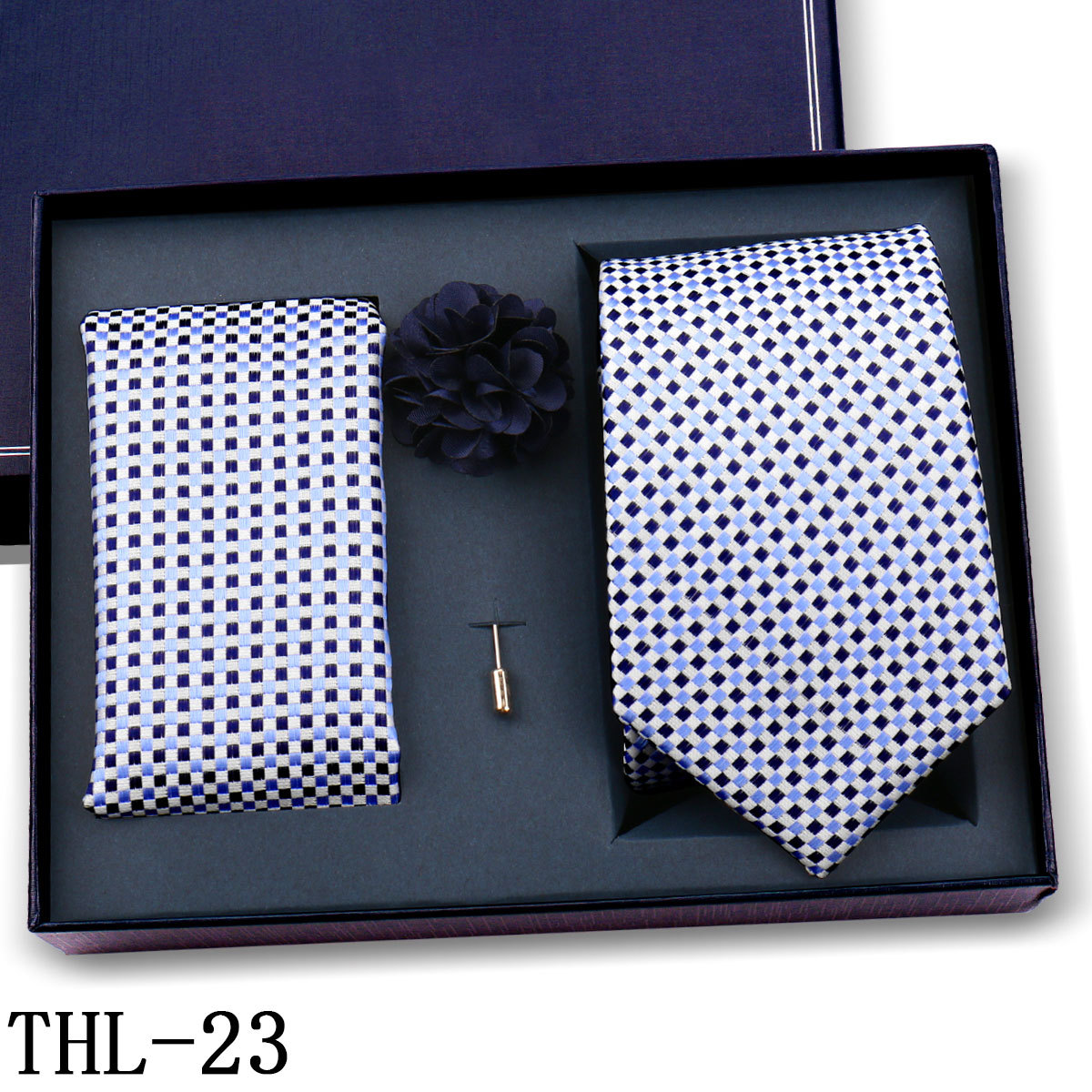 Juego de Corbata y Pañuelo para Hombre Poliéster para Bodas y Eventos de Negocios image 29