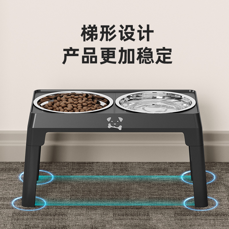 Comedero ajustable de acero inoxidable para mascotas, comedero para perros de altura ajustable, comedero doble para perros medianos y grandes, comedero plegable