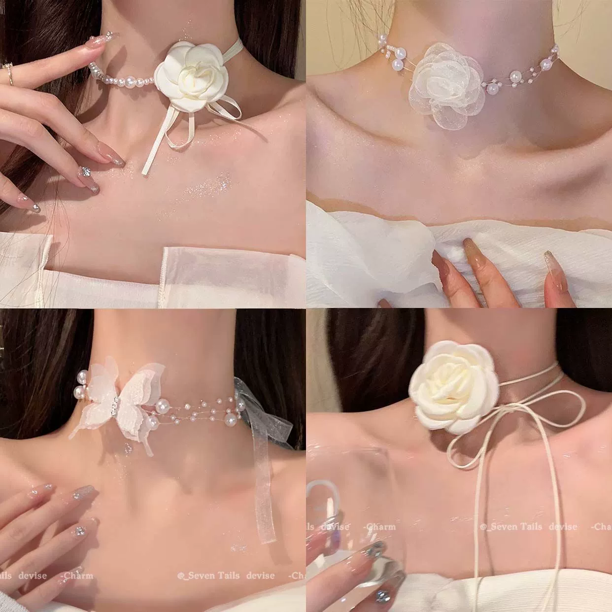 Rose Pearl Shear Choker Аксессуары для шеи Легкий экстравагант нишевые дизайнерские ожерелья Женская цепочка ключицы Advanced Чувство