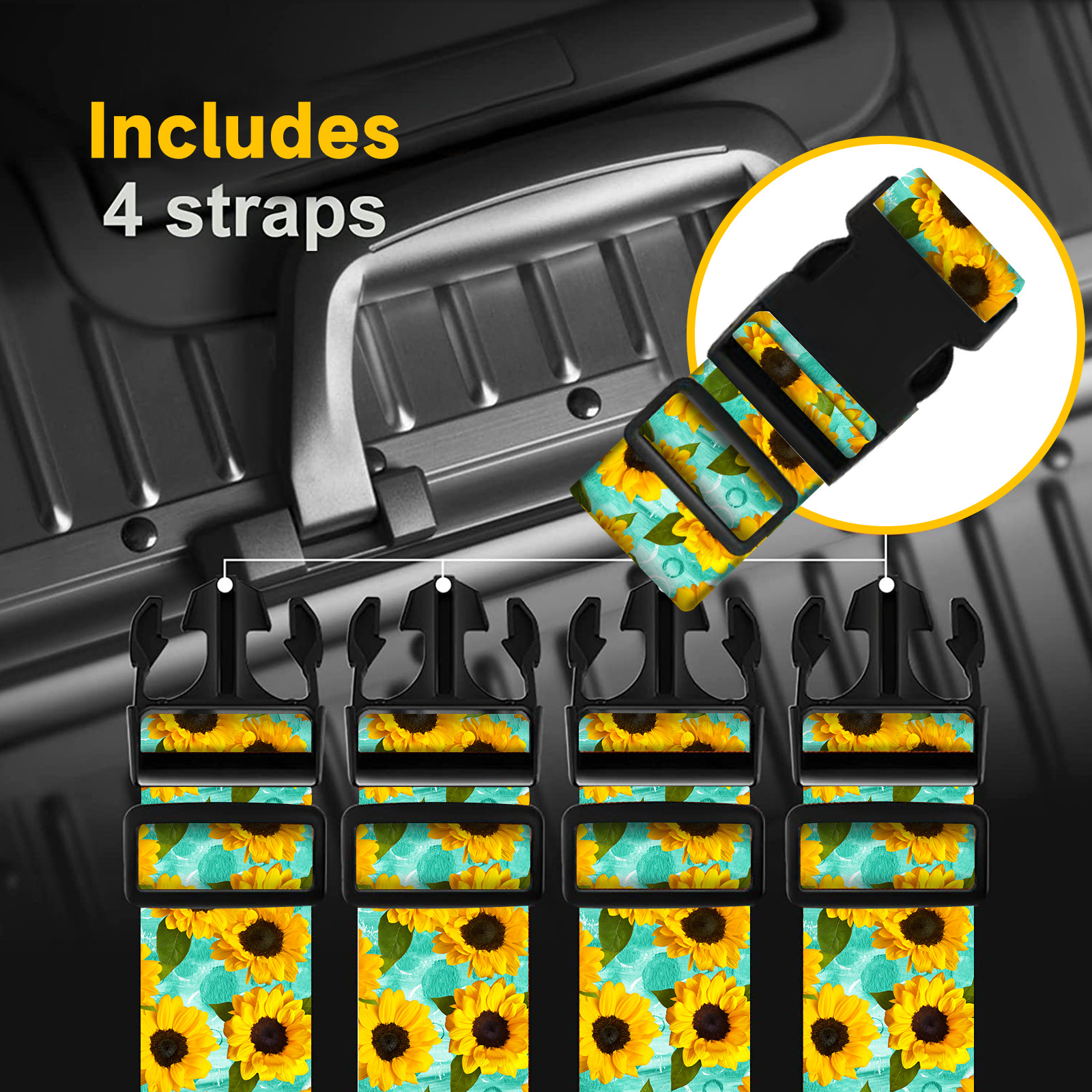 Transfronteriza piña cactus mármol cielo estrellado ajustable equipaje protección cuerda viaje trolley caso correa de viaje