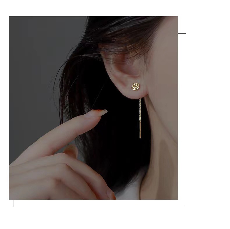 Simple Style Flower Silver Plating Ear line 1 Pair