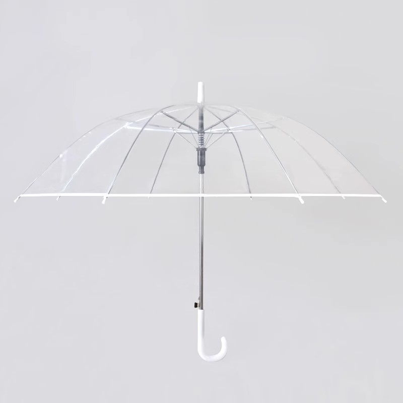 透明雨伞大量批发一次性塑料雨伞自动批发透明伞长柄高颜值晴雨伞|undefined