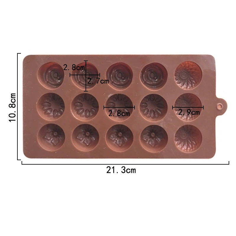 蓝调 Spot 15 consecutive small different flower chocolate mold silicone jelly mold fire paint wax granules