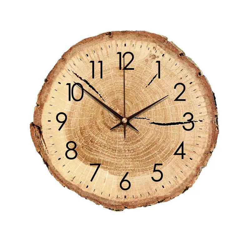 Креативные декоративные настенные часы в стиле древесины для гостиной, настенные часы в деревенском стиле для спальни, простые часы.