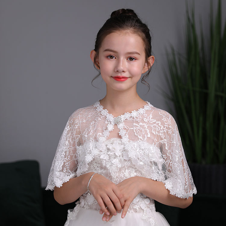 女童外套2020春夏款韓版兒童披肩蕾絲小女孩坎肩防曬外搭開衫上衣