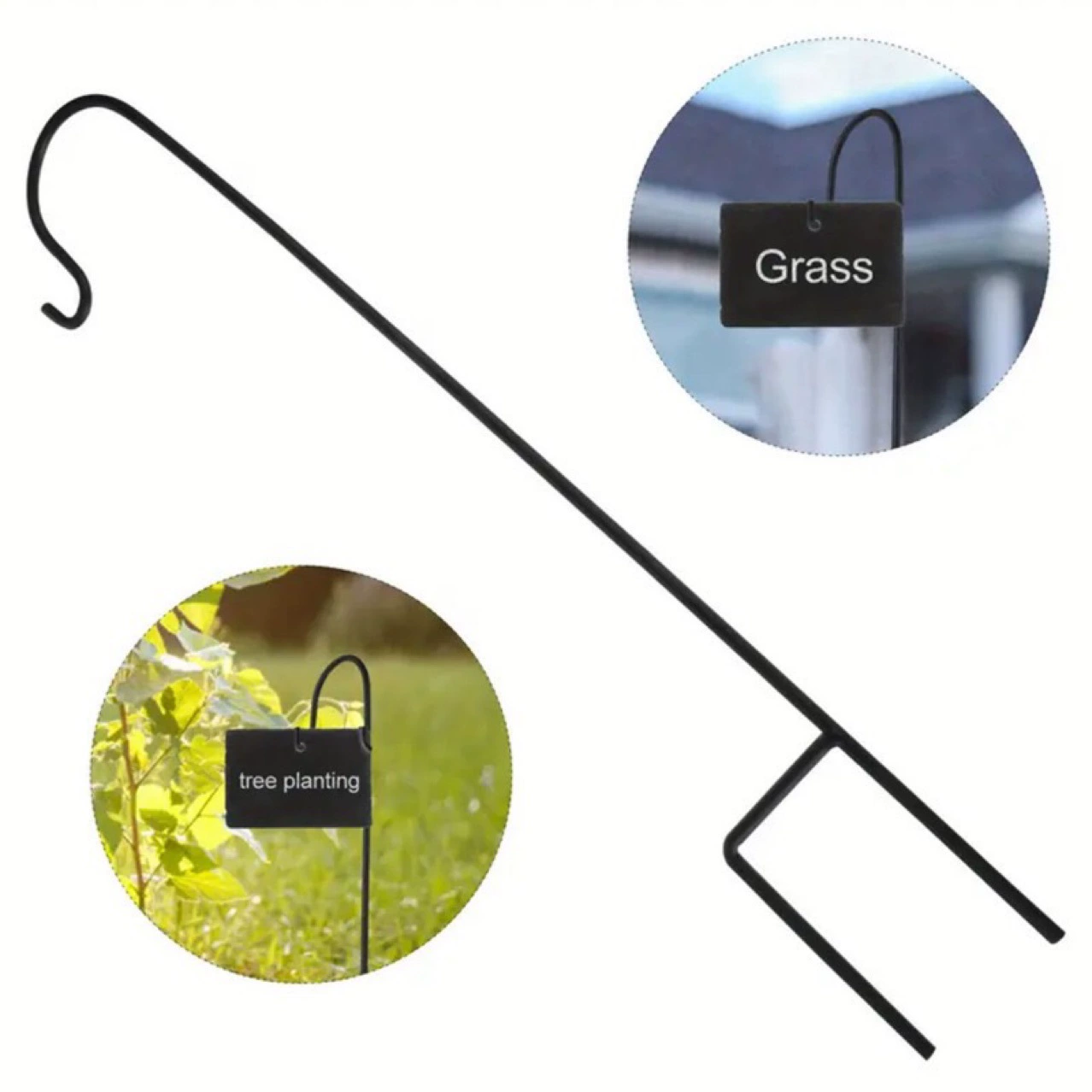 Кросс-бордерный бестселлер: 50-сантиметровый уличный металлический крюк для лампы, опора для растений, антивандальная технология, износостойкий.