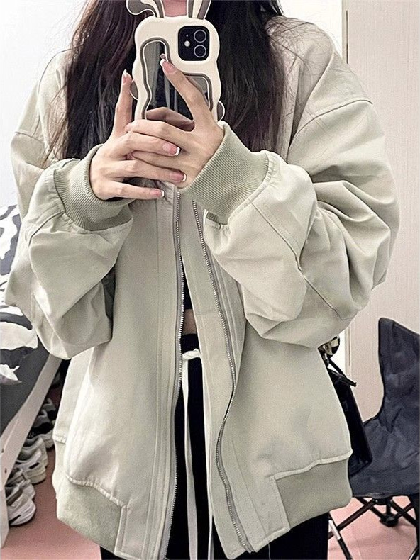 美式复古早秋韩系外套女2025新款飞行员夹克冲锋衣春秋薄款棒球服|undefined