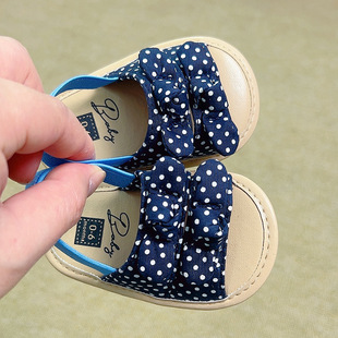 Spring and Summer Infant baby soft bottom non-slip bow sandals 0-1 years and 12 months girls do not drop toddler shoes