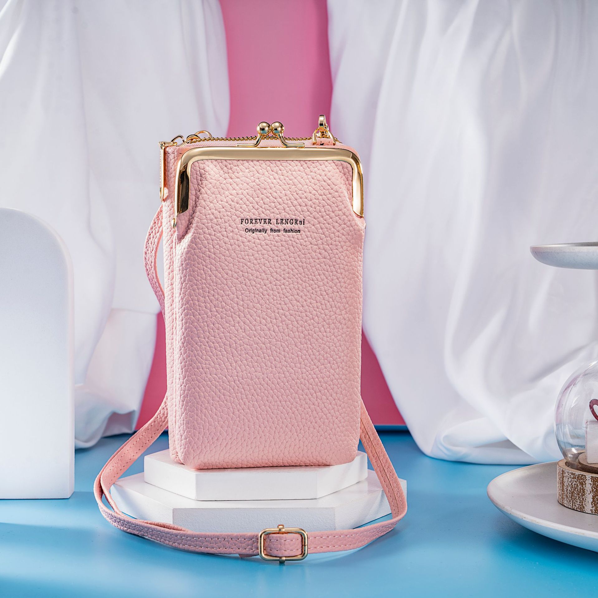 Nuevo de las mujeres crossbody estilo coreano macaron bolso del teléfono móvil al por mayor de gran capacidad multi-funcional de color sólido bolso de hombro de moda