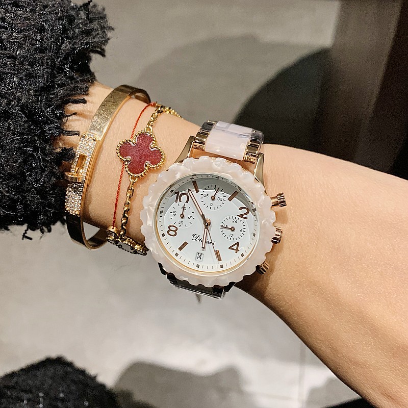 Timiny Modello in marmo colorato Cinturino per orologio alla moda Moda Internet Celebrity Digital Face Band Calendario Cinturino in acciaio Orologio da donna_voghion.com