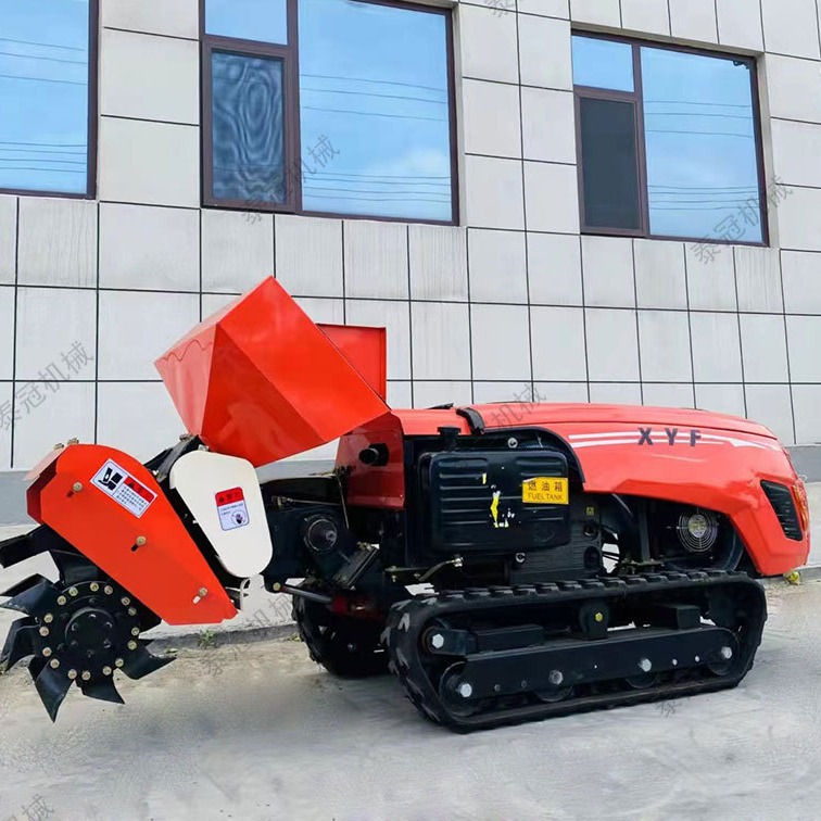 履带开沟施肥旋耕机果园大棚丘陵山地旋耕除草机多功能田园管理机