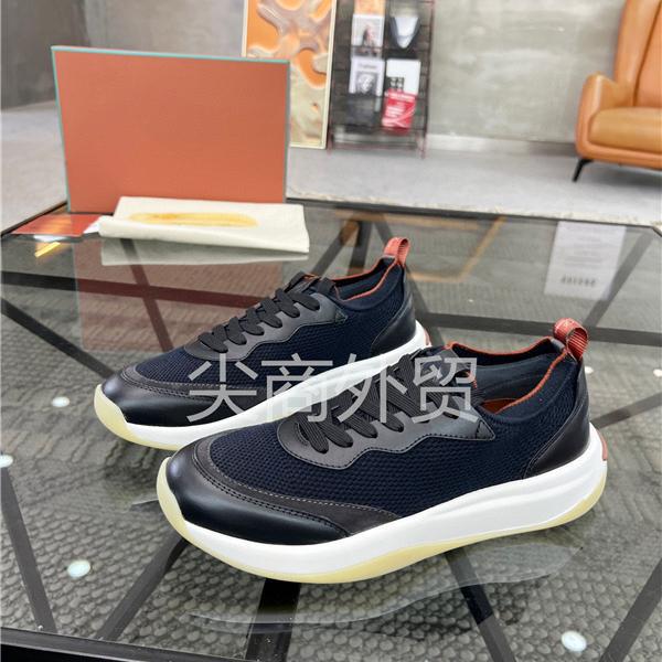 Men's Slip-On Sneakers with Smooth Calfskin and Wool Pique Knit Upper, Breathable and Lightweight, Suitable for All Seasons Men's Slip-On Sneakers with Smooth Calfskin and Wool Pique Knit Upper, Breathable and Lightweight, Suitable for All Seasons