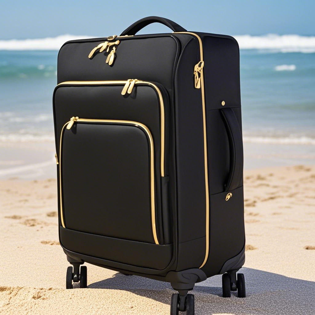 Vali vải Oxford 20 inch chống sốc, chắc chắn, bền bỉ, mở trước khi lên máy bay — Màu đen chi tiết 2