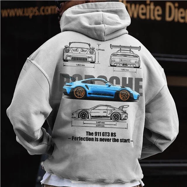 Spring 2026 New Popular Cross-Border Men's Hoodie with Car Print, Loose Fit Hooded Sweatshirt with Car Pattern Spring 2026 New Popular Cross-Border Men's Hoodie with Car Print, Loose Fit Hooded Sweatshirt with Car Pattern
