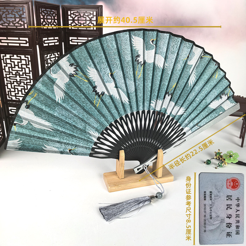 Ventilador antiguo ventilador plegable de verano chino chino cheongsam ventilador plegable de bambú artesanía ventilador pequeño ventilador de baile ventilador image 72
