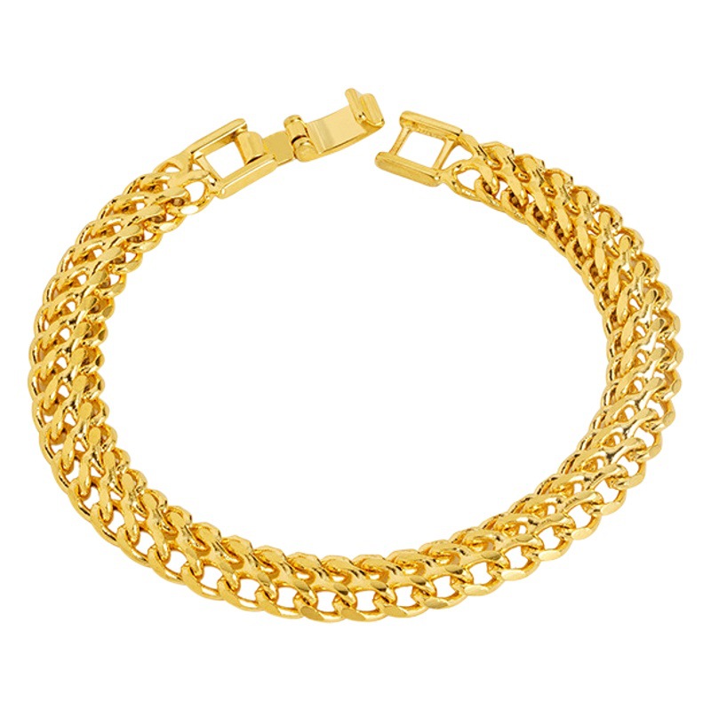 Vietnam arena oro quilla pulsera imitación oro hombres y mujeres dominante cadena pulsera hebilla suministro de fábrica todo-fósforo estilo chino