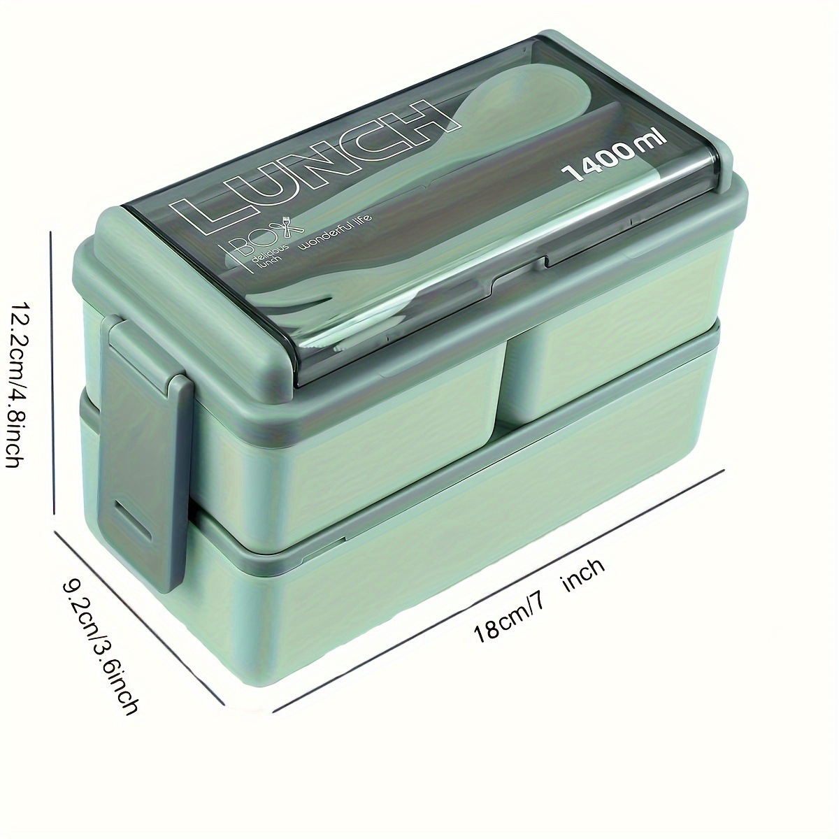 Caja de almuerzo cuadrada transfronteriza de gran capacidad de cubierta caja de almuerzo para adultos caja de preservación de microondas