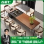 一体办公室实木客厅茶桌椅